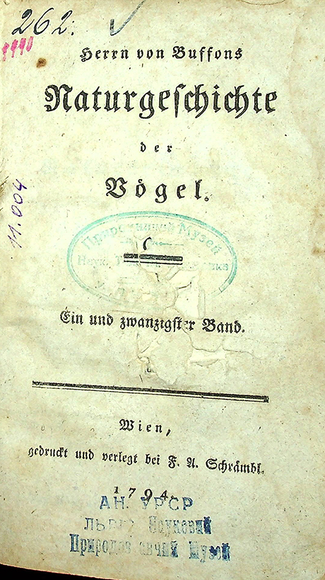 Buffon, Georges. Naturgeschichte der Vőgel