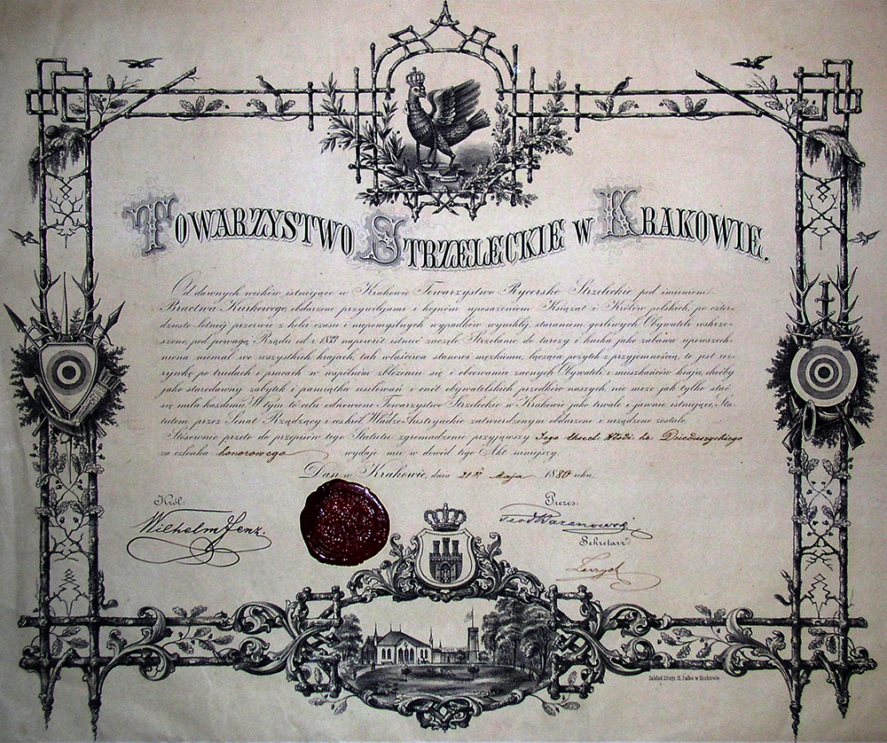Diplomas Towarzystwo Strzeleckie w Krakowie