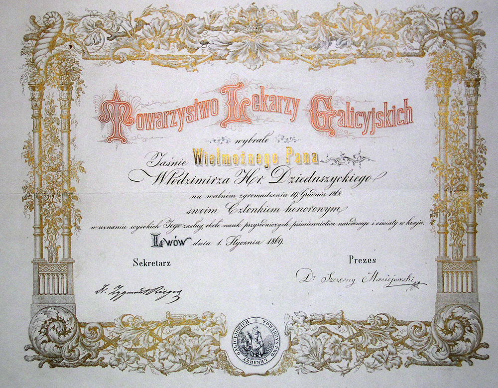 Diplomas Towarzystwo Lekarzy Galicyjskich